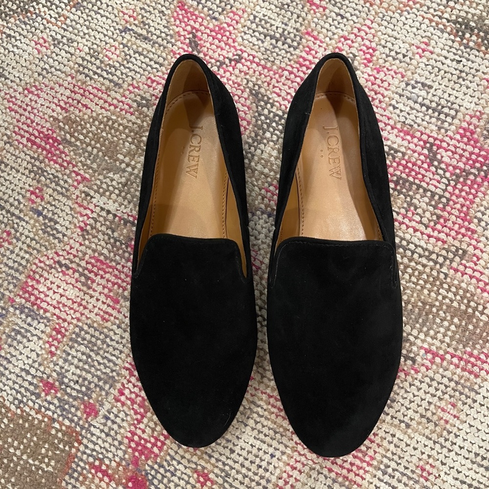 Black J.Crew Suede Loafers